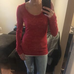 Red long sleeve top